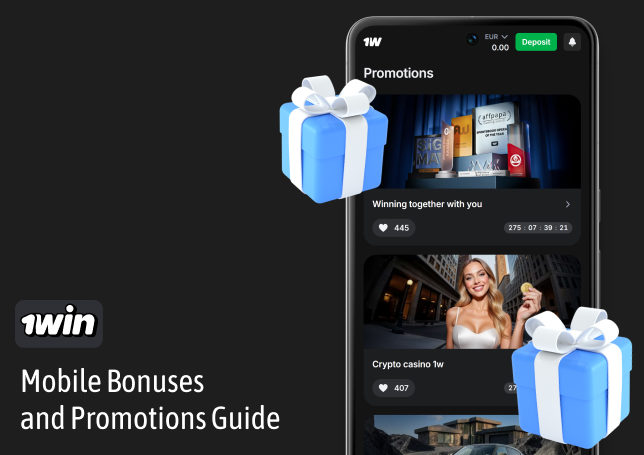 1Win Mobile Bonuses are similar with desktop bonuses