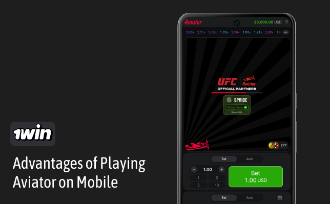 Advantages of playing 1Win Aviator using Mobile App