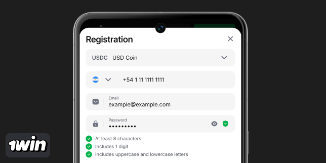 Create a strong password - 1Win