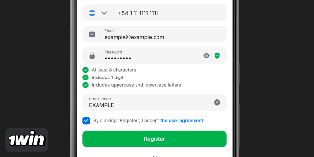 Agree with terms and conditions - 1Win Registration